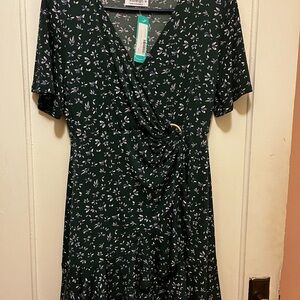 Kaileigh Green and Purple Midi Sundress with Flutter Sleeves